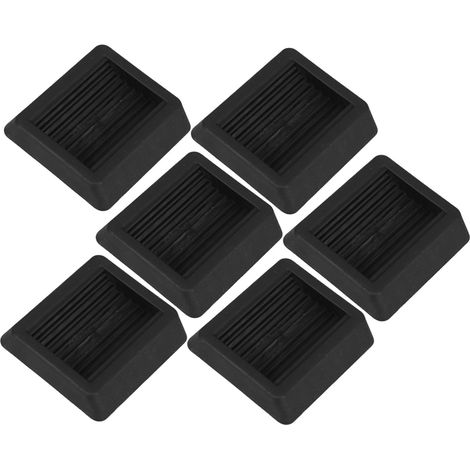 Lot de 6 patins protection sol en caoutchouc noir antidérapants (1/5)