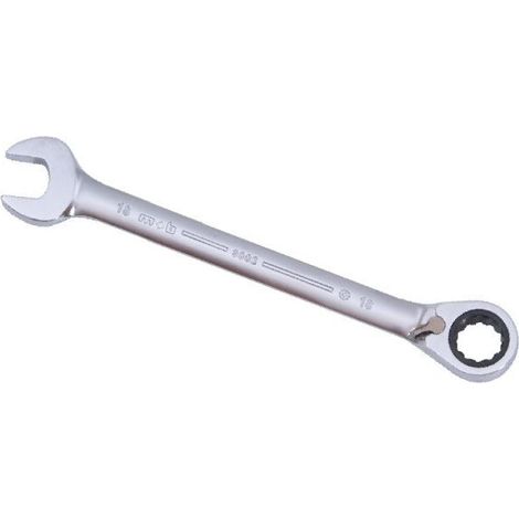 Clé mixte à cliquet – Acier Chrome Vanadium – Angle de reprise 5° – Tête inclinée 15° – ISO 1711-1 – MOB (1/2)
