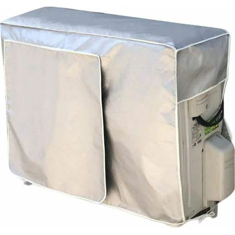 Housse Climatiseur Extérieur Couverture Etanche Climatiseur Housse Anti-poussière Couverture extérieure de climatiseur pour La Maison (92× 35 × 69cm),Superma,argent,1 pièce (1/5)