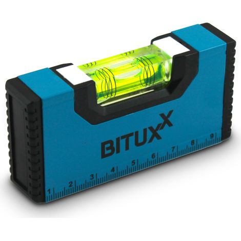 Bituxx Wasserwaage magnetisch Magnetwasserwaage Wasserwage Richtwaage Messwaage Bauwaage 3 Libellen Aluminium Miniwasserwaage klein 10cm (1/4)