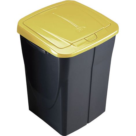 Papelera Ecobin 45 L antracita con tapa amarilla 36,5x36x51 (1/2)