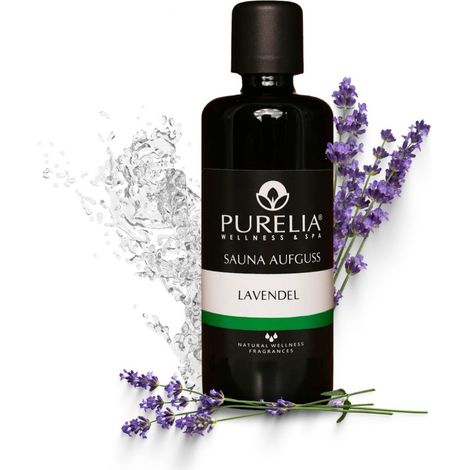 PURELIA Saunaaufguss Konzentrat Lavendel 100 ml natürlicher Sauna-aufguss - reine ätherische Öle (1/5)