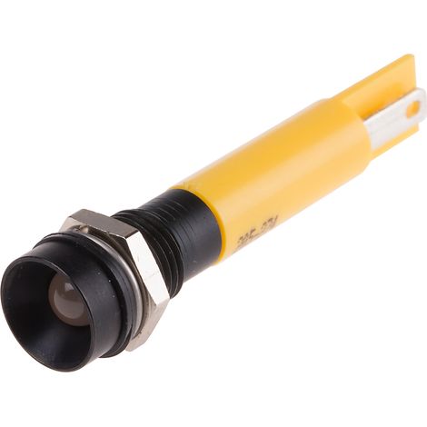 Voyant LED lumineux  Jaune RS PRO, dia. 8mm, 24V c.a. / V c.c., IP67 ( Prix pour 1 )