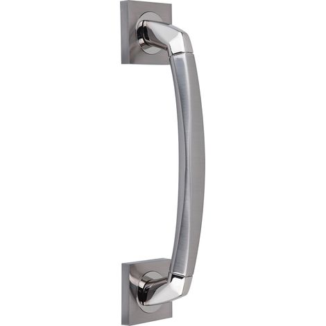 Manillón zamak níquel bicolor roseta cuadrada 220mm puerta corredera (1/2)