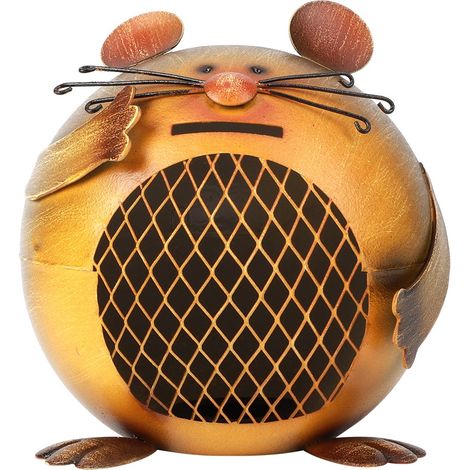 Coffre-fort en forme de souris en fer, tirelire décorative de table, artisanat artistique cadeau (1/5)