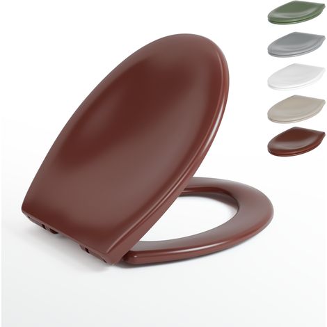AquaWise Abattant Wc avec Frein de Chute Cuvette Toilette avec charnières en inox Lunette de Toilette en Forme O Duroplast Démontage Rapide Carmin