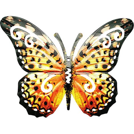 Papillon Mural En Métal - Décoration Murale Extérieure Et Intérieure Pour Jardin Cour Arrière Salle De Bain Salon Chambre - Lot De 4 (1/5)
