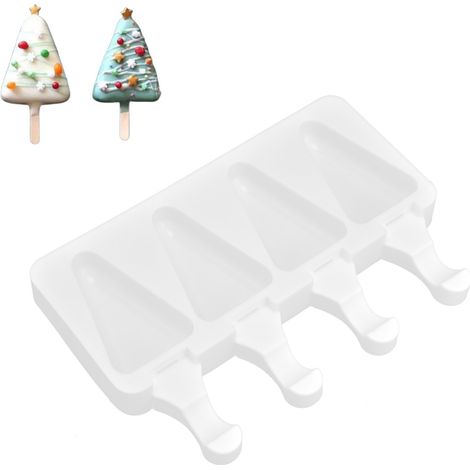 Silikon-Eisform, Werkzeug zur Herstellung eigener Eis am Stiel, Eiswürfelform zur Herstellung eigener Eis am Stiel, Set mit 4 dreieckigen Eis am Stiel (1/5)