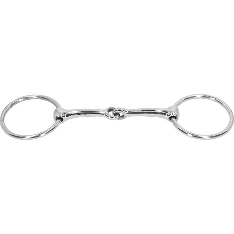 Mors de filet en acier inoxydable à anneaux tournants, anti-morsure pour chevaux, taille 125mm