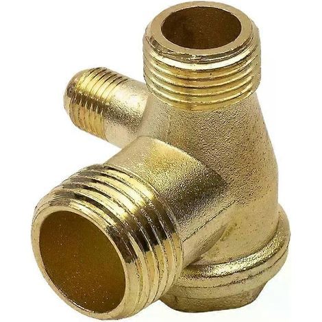 Clapet anti-retour 3 voies en laiton à filetage mâle, outil de connexion pour compresseur d'air, adaptateur de joint 20x16x10/20x19x10 mm (1/5)