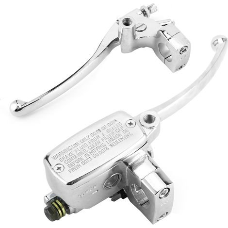 Hydraulischer Brems- und Kupplungs-Hauptzylinder mit Hebel, universeller silberner Montagesatz für 1-Zoll-Lenker (1/5)