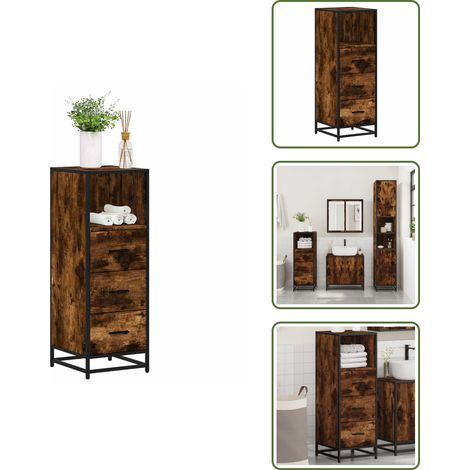 vidaXL Badschrank Räuchereiche 35x37,5x100 cm Holzwerkstoff
