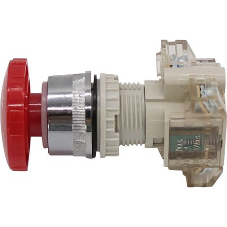 Interrupteur à bouton-poussoir d'arrêt d'urgence rouge T2BKR-11ZS avec forme de champignon (1/3)