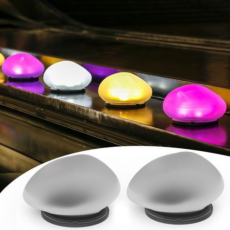 2 pièces lampe solaire extérieur, LED galet décoratif, multicolore, étanche IP65, éclairage paysager jardin terrasse