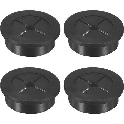 4-Pack Passe-câbles en Caoutchouc pour Câblage 32mm Noir (1/5)