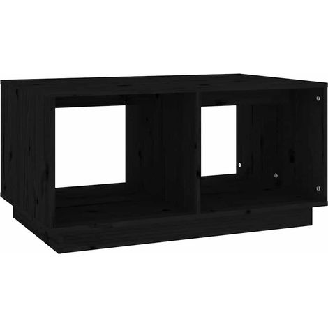Maison Exclusive - Mesa de centro madera maciza de pino negro 80x (1/5)
