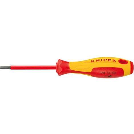 KNIPEX 98 13 25 Giraviti per viti ad esagono incassato isolati con manici rivestiti in materiale bicomponente, collaudati VDE brunita 177 mm
