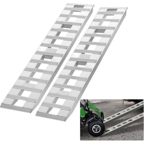 Pour moto, VTT ou tracteur, chargement facile avec rampes d'accès en aluminium, lot de 2, charge 2721,6 kg (1/5)