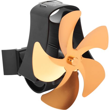 5-flügeliger Wandventilator aus Aluminiumlegierung, magnetisch, leise, mit Heizfunktion, für Gasherde, goldfarben (1/5)