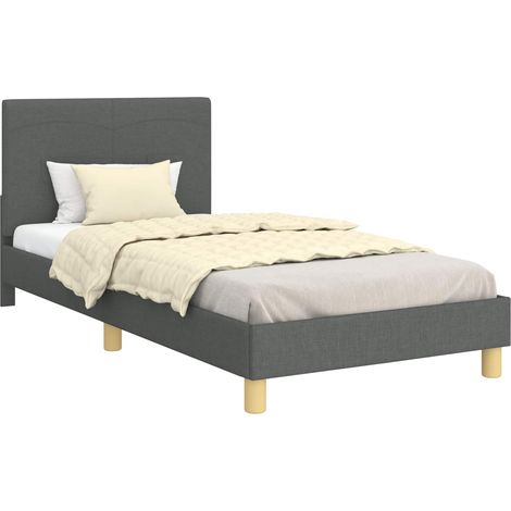 Children's Bed Frame with Headboard Dark Grey 90 x 200 cm vidaXL
