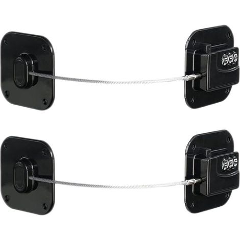 2 pieces - Black - refrigerator lock - child lock cabinets - windows and refrigerators - drawer lock - baby lock - child locks - home - mini refrigerator lock