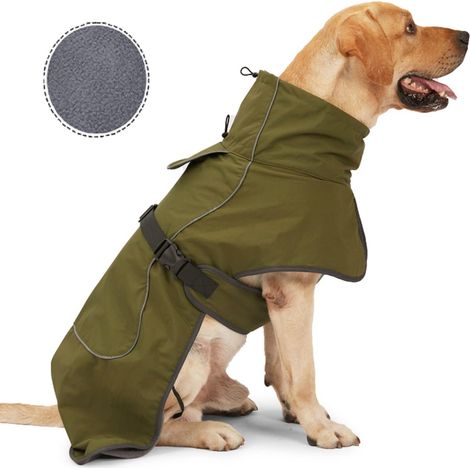 Dog Jacket - Reflective Jacket - Warm Jacket - Suitable for Indoor and Outdoor Dogs, Camping and Walking - Waterproof Winter Dog Jacket - Windproof Outer Shell - Dog Raincoat - With Velvet Lining - Ar (1/5)