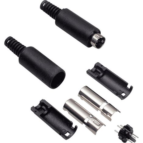 BKL Electronic 0204002 Miniatur-DIN-Rundsteckverbinder Stecker, gerade Polzahl: 4  Schwarz 1 St.