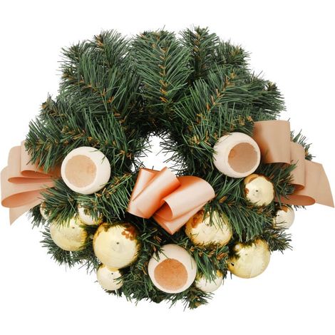 Dekorativer Weihnachtskranz, gold, 40 cm