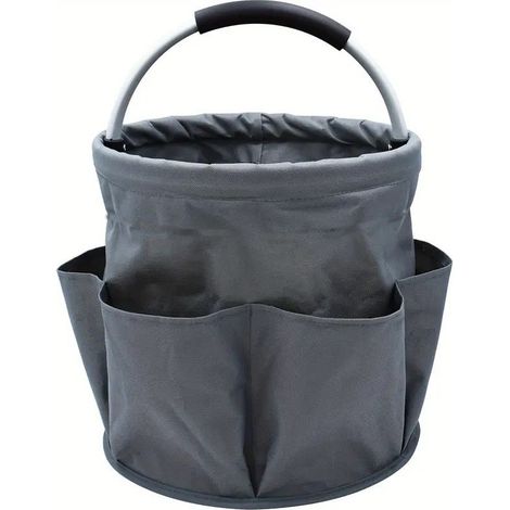 FENOPLASTICAGris Nouveau panier de rangement pliable de 17 L grande capacité pour lavage de voiture, pique-nique, jardin, plage, sac de transport extérieur avec poignée, sac de rangement pour outils e (1/5)