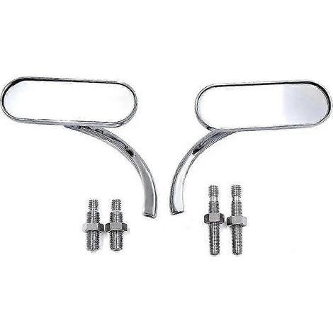 Espejo retrovisor para motocicleta M8 M10 Mini Espejo Negro para Harley Road King Street Electra Glide Road Glide Dyna Softail 1982-2020 (Cromado 1 par)