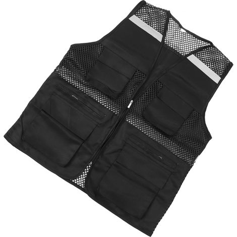 Gilet de travail réfléchissant à poches multiples, conception en maille, gilet de sécurité respirant haute visibilité avec bandes réfléchissantes (1/5)