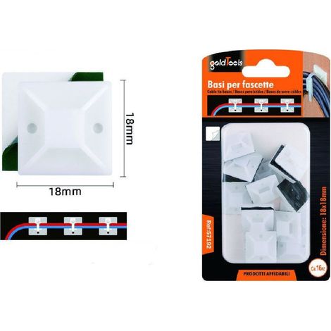Trade Shop - SET 16 BASIC PEZZZEN FÜR FISSAGGTE PASSANTE SUPPORT ADESIVO 18X18MM 57192 - (1/2)