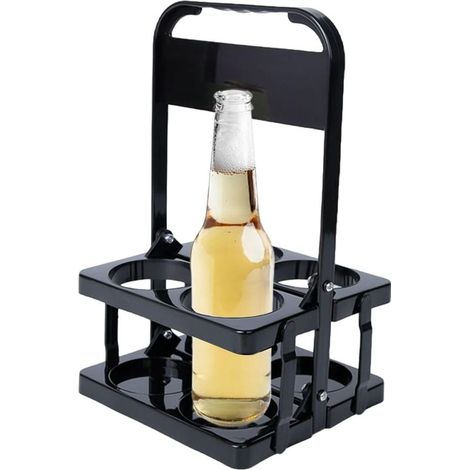 Porte-bouteilles pliable, panier à boissons en plastique, 33 x 20 x 18 cm, peut contenir 4 bouteilles, pour le transport et le stockage sécurisés de la bière.