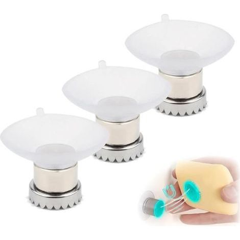 3 Magnetic Suction Soap Dishes for Shower, Stainless Steel Bottle-Free Holder for Bathroom and Kitchen (1/5)