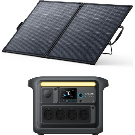 Kit Powerstation Anker SOLIX C1000X mit Bifaziales Solarpanel 200 W (0% MwSt)