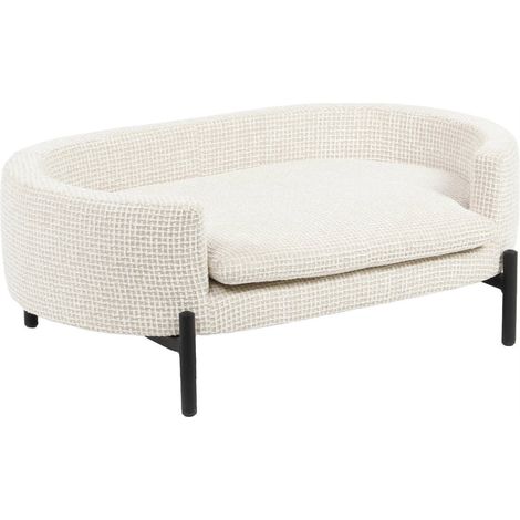Lit pour animal en tissu beige - beige tissé et noir (1/5)