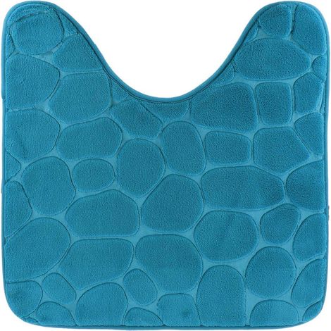 Alfombrilla contour microfibra guijarros 45x50 cm - azul pato - Tendance