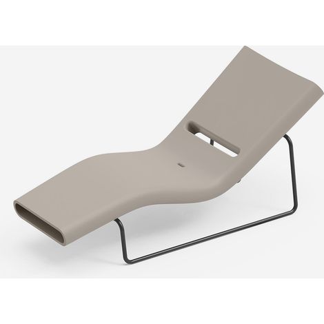 Design-Sonnenliege aus Polyethylen mit schwarzem Metallrahmen Esse - Beige (1/3)