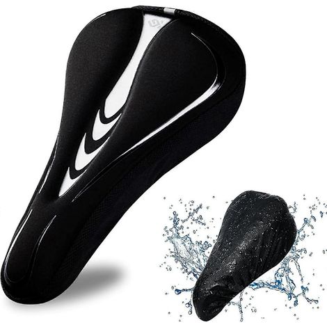 Housse de selle de vélo en gel, coussin de selle et sangle de sécurité réfléchissante, selle de VTT extra douce (1/5)