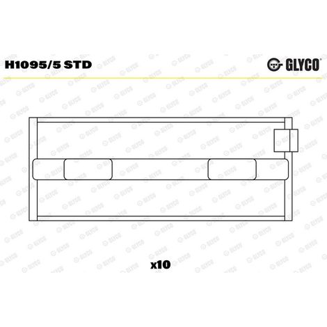 Coussinet de paliers de vilebrequin GLYCO H1095/5 STD ALFA ROMEO 60814728