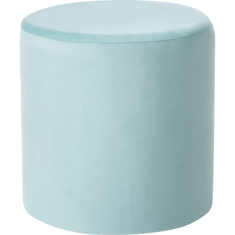 Puf reposapiés otomana de terciopelo verde menta moderno sala de estar dormitorio Lovett (1/5)