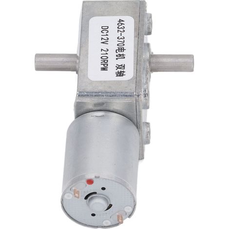 12-V-Gleichstrom-Doppelwellen-Schneckengetriebemotor, Mikro-Elektromotor 4632-370, Ganzmetallgetriebe, 210 U/min (1/5)