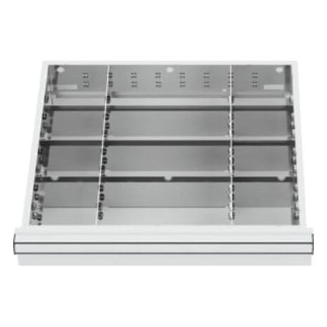 STIER Schubladeneinteilung Metalleinteilung BLH 100/125 mm Innenmaß 500x450 mm 12 Fächer 6 x TW 125 (1/4)