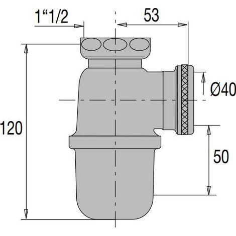 Siphon laiton evier 40X49 - 3662 (1/4)