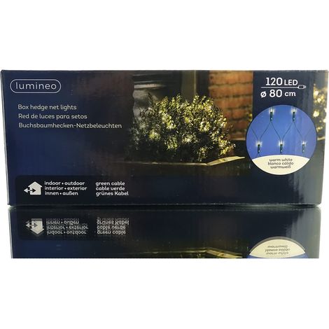 Lumineo LED Buchsbaumkugelnetz grün Ø 80 cm 120 Lichter - warmweiß (1/2)