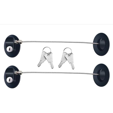 Sollbry 3 cerraduras para puerta de refrigerador, con adhesivo fuerte, para congelador, archivador, armario de seguridad para niños con llaves (negro) (1/5)