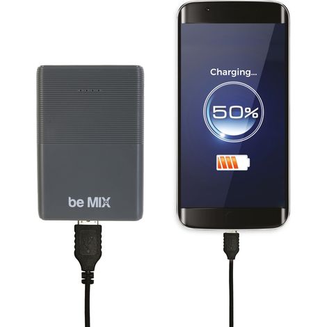 Batterie de Secours - BE MIX - 5000 mAh - Grise (1/5)