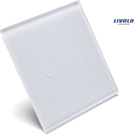 Livolo Glaspaneel weiß Einzelschalter 702-61 Doppelschalter (1/3)