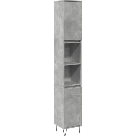 Maison Exclusive - Armadietto Bagno Grigio Cemento 30x30x190 cm Legno Multistrato