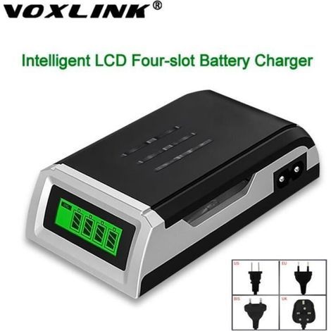 pair chargeur de batterie Intelligent, affichage domestique avec 4 emplacements, pour piles rechargeables AA-AAA NiCd NiMh EU -WILM2365 (1/4)